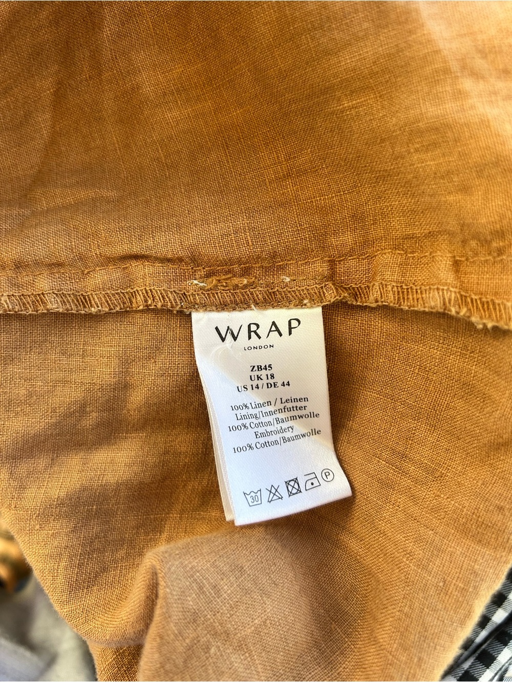 Wrap London Rust-Tan Embroidered Lace-Up Peasant Tunic - Picture 7 of 7